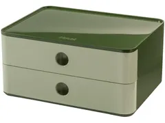 Smart-box Han Allison met 2 lades licht groen, stapelbaar