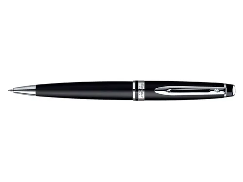 Balpen Waterman Expert Black lacquer CT Medium Blauwe inkt