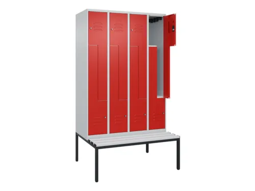 Z-garderobekast,HxBxD 2120x1200x815mm,8vak,vak B 300mm,cil.-slot