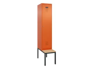 locker met bank,voor scheiding van kleding,HxBxD 2120x400x815mm,1vak - 2