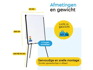 BRASQ Flipover Basic 70x100cm Magnetisch Zwart inclusief accessoires - 2