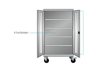 Mobiele roldeurkast 1813x1005x691mm 3xStalen bodem 3laden Antraciet - 1