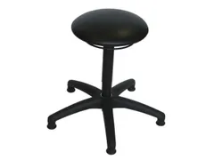 Draaikruk 610-870mm Zwart Kunstleer Gasveer Zwart Voetkruis Glijders