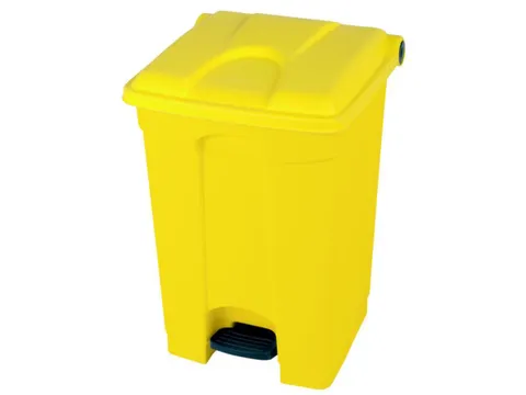 Afvalbak 70 liter HxBxD 673x412x495mm PP geel