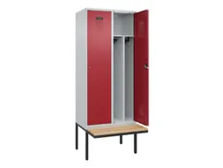 locker met bank,voor scheiding van kleding,HxBxD 2120x800x815mm,2vak