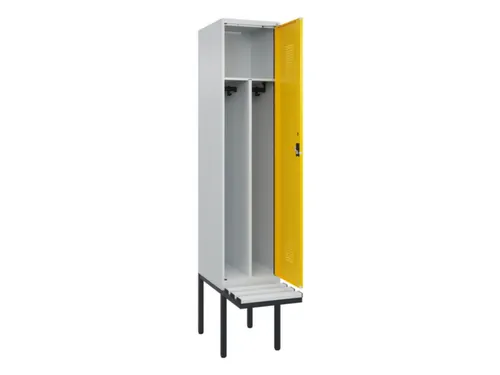 locker met bank,voor scheiding van kleding,HxBxD 2120x400x815mm,1vak