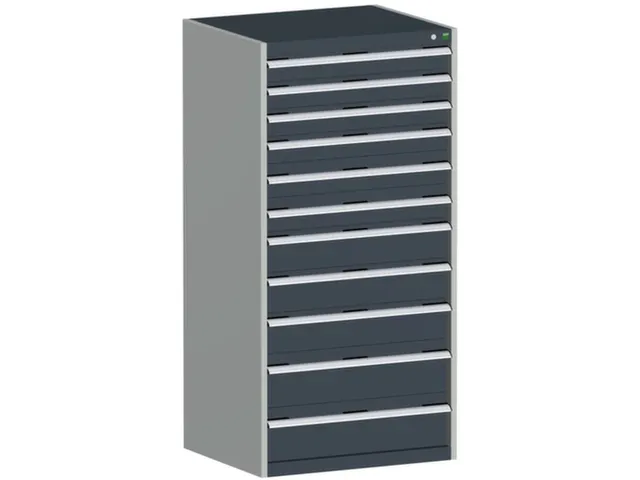 ladekast HxBxD 1600x800x750mm 11laden RAL7035 front RAL7016