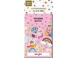 Interstat Party Party Sticker uitdeelboekjes Fantasie 6 stuks - 2