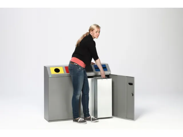 Afvalverzamelstation 4X50 Liter Romp Zilverkleurig