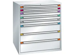 ladekast HxBxD 1200x1005x695mm 8laden RAL7035 front RAL7035