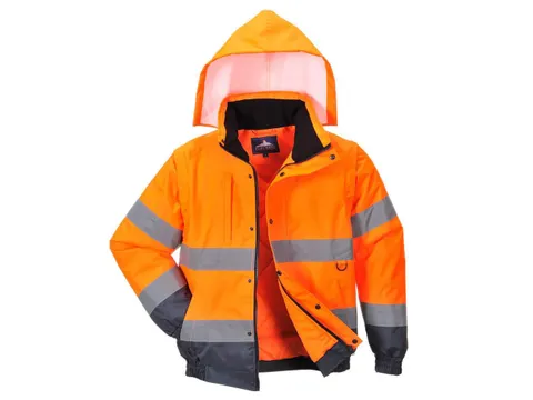 Portwest C468 hi-vis jas, oranje/marineblauw, maat L, per stuk