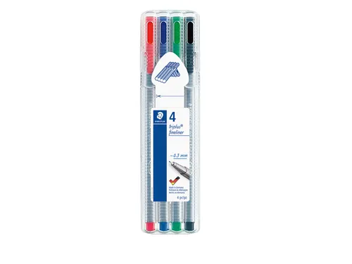 Fineliner Staedtler Triplus 334 assorti 0.3mm 4 stuks