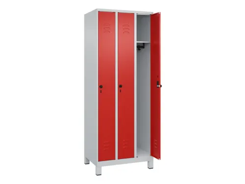 locker,HxBxD 1950x750x500mm,3vak,vak B 250mm,draaigrendel,voeten