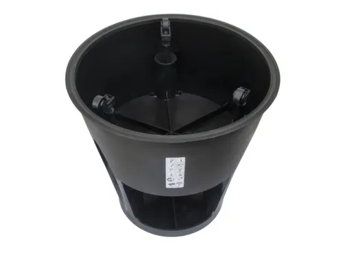 verrijdbaar opstapje,kunststof,RAL9005,trede Ø 283mm,3geveerde wielen