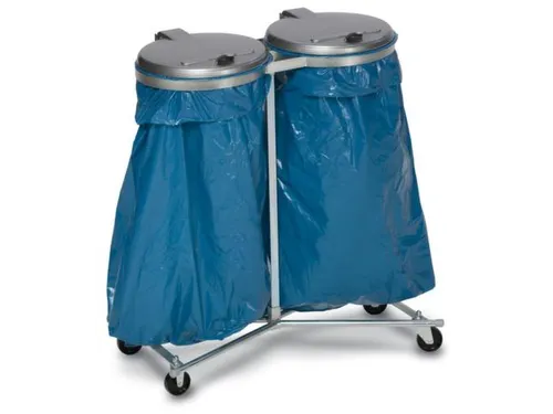 Dubbele Afvalverzamelaars Verrijdbaar 1020x860x500mm 120 Liter