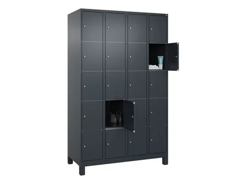 lockerkast,HxBxD 1950x1200x500mm,4x5vakken,vak B 300mm,cil.-slot