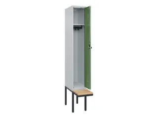locker met bank,HxBxD 2120x300x815mm,1vak,vak B 300mm,draaigrendel - 2