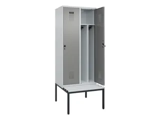 locker met bank,voor scheiding van kleding,HxBxD 2120x800x815mm,2vak - 1
