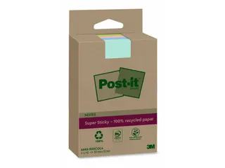 Memoblok 3M Post-it 4645-RSSCOL4 Super Sticky 102x152mm assorti kleur - 1