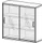 kantoor-schuifdeurkast 1150x1200x430mm houten vloer 3OH glazen deur
