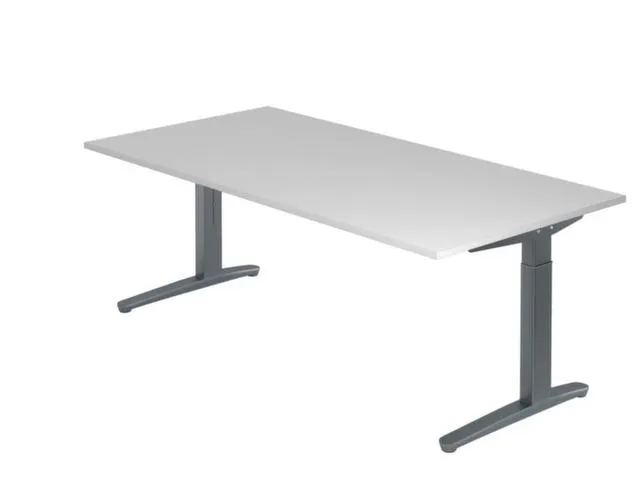In hoogte verstelbaar bureau,HxBxD 680-850x2000x1000mm,blad grijs
