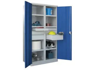 systeemkast,HxBxD 1950x1040x630mm,6xStalen bodem,RAL7035,front RAL6011 - 1