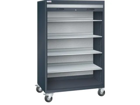 Mobiele roldeurkast,HxBxD 1813x1205x691mm,4xStalen bodem,cil.-slot
