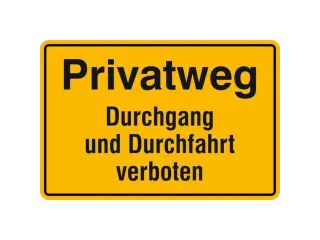 verbodsbord,Eigen weg - Doorgang en doorrit verboden,aluminium gemerkt - 1