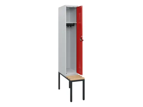 locker met bank,HxBxD 1950x300x815mm,1vak,vak B 300mm,draaigrendel