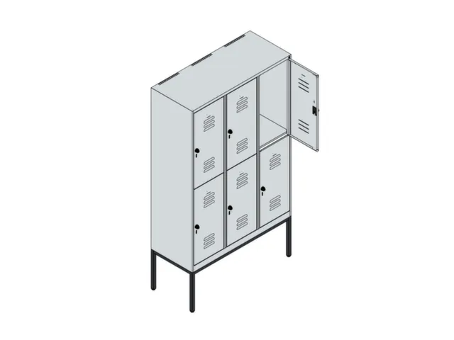 dubbeldekse locker,HxBxD 2120x1200x500mm,3x2vak.,vak B 400mm,cil.-slot