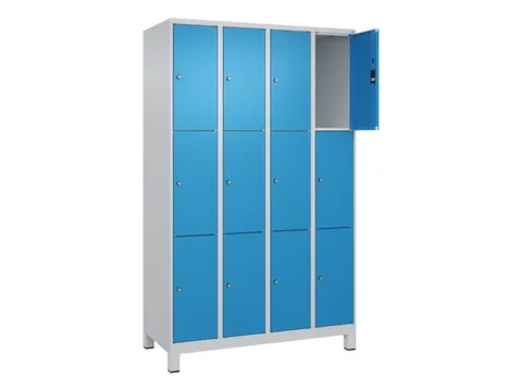 lockerkast,HxBxD 1950x1200x500mm,4x3vakken,vak B 300mm,cil.-slot