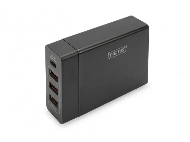 4-poorts USB-lader 72W 1xUSB-C 5,9,15,20V/3A 3x USB-A 5V/2,4A Zwart