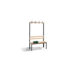 Omkleedbank L 1000Mm Houten Zitlatten Enkelzijdige Hakenlijst Ral7021