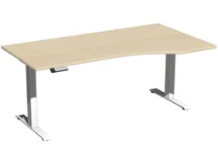 In hoogte verstelbaar bureau in vrije vorm,HxBxD 730-1230x1800x1000mm