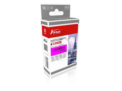 As70005 Astar Canon Cli581Xxl Ts Inkt Magenta Xxl Rebuilt Chip 11,7Ml