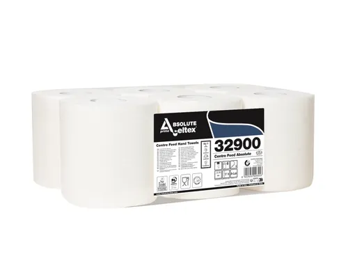 Poetspapier Celtex Absolute Centerfeed Midi 2-laags wit krimp a 6 rol