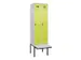 locker met bank,voor scheiding van kleding,HxBxD 2120x600x815mm,2vak