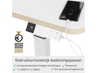 Zit-Sta bureau 80x60cm Leitz Ergo elektrisch klein - 17
