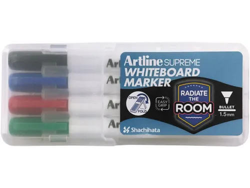Supreme whiteboardmarker 1.5mm rond assorti etui 4 stuks