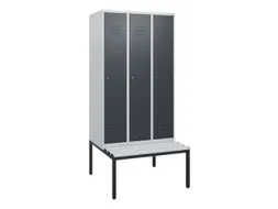 locker met bank,HxBxD 1950x900x815mm,3vak,vak B 300mm,cil.-slot