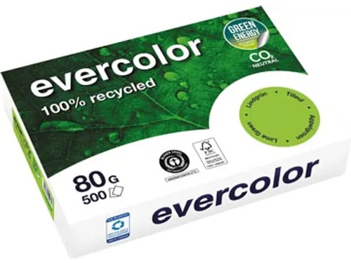 Gerecycleerd Kopierpapier Evercolor 80 Gram A4 Appelgroen