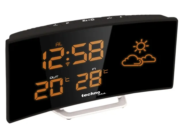 Weerstation Technoline WS 6832 196x106x39mm zwart/zilver gebogen LED d