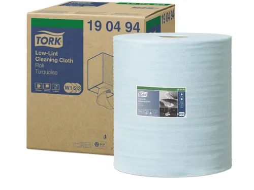 Tork 190494 Low-Lint Combirol Reinigingsdoek W1 1-laags Turquoise