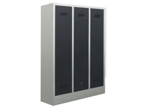 lockerkast v. kinderen,HxBxD 1300x780x300mm,3vak,RAL7035,front RAL7016