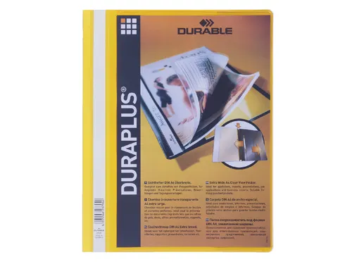 Snelhechtmap Durable Duraplus A4+ geel