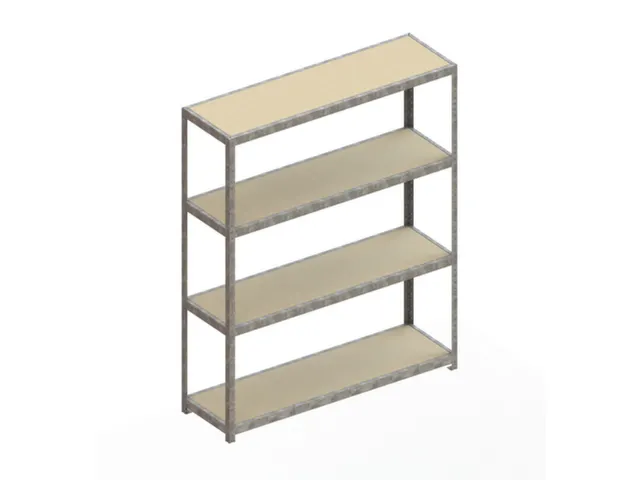 Breedvakstelling 2470x2000x600mm Vaklast 500kg 4 Houten Legborden