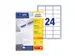 Etiquette Avery Zweckform 3422 70x35mm blanc 2400 pièces