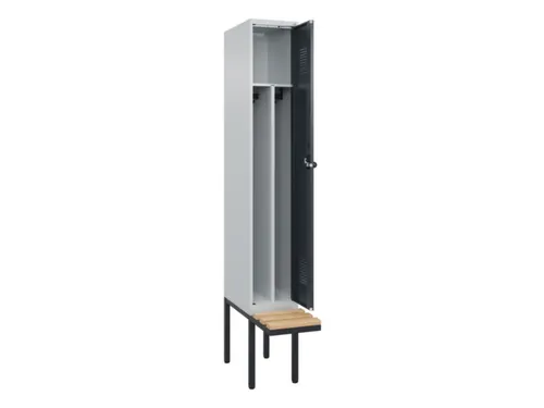 locker met bank,voor scheiding van kleding,HxBxD 2120x300x815mm,1vak