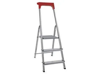 aluminium trapladder,eenzijdig,3treden,Stand H 0,57m,balk L 1,25m - 1