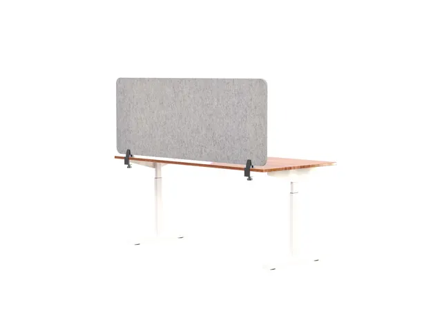 Akoestisch PET-vilt scheidingsscherm bureau lichtgrijs 60x160cm